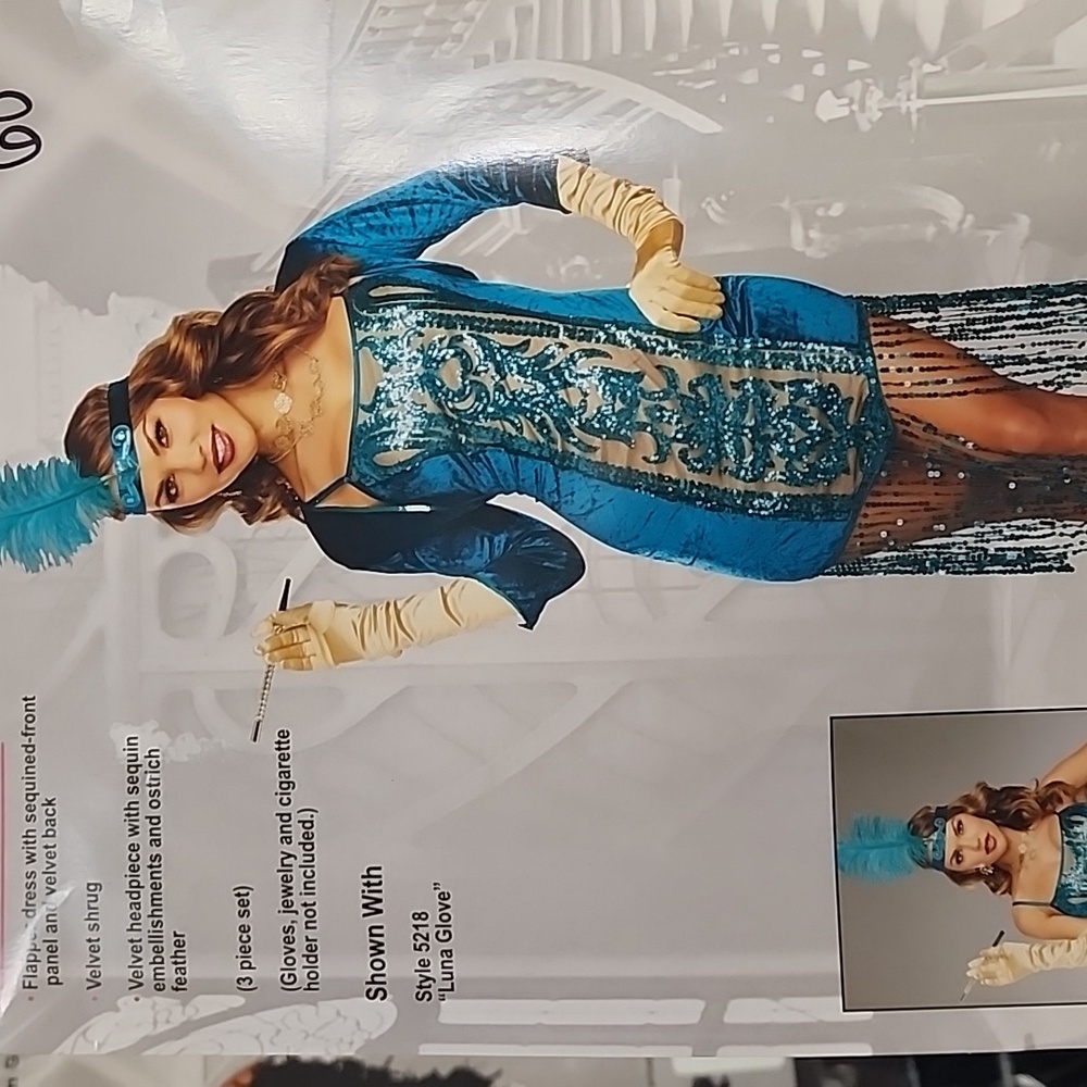 Blue Sequin Flapper Dress
